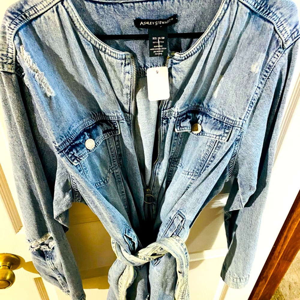 Distressed Jean Jacket - Plus